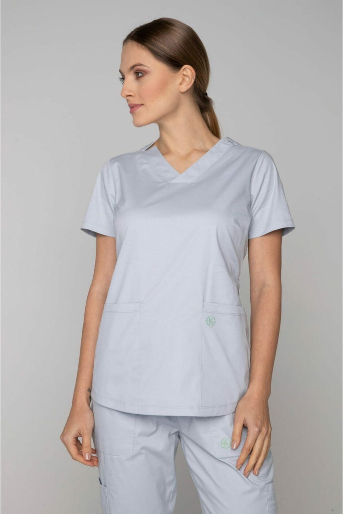 MIA/B - Women's V-neck twill tunic