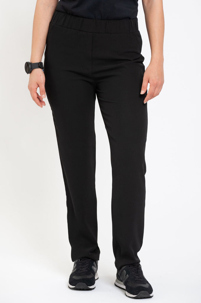 LAUREL - Pantaloni donna vita elastica in crêpe