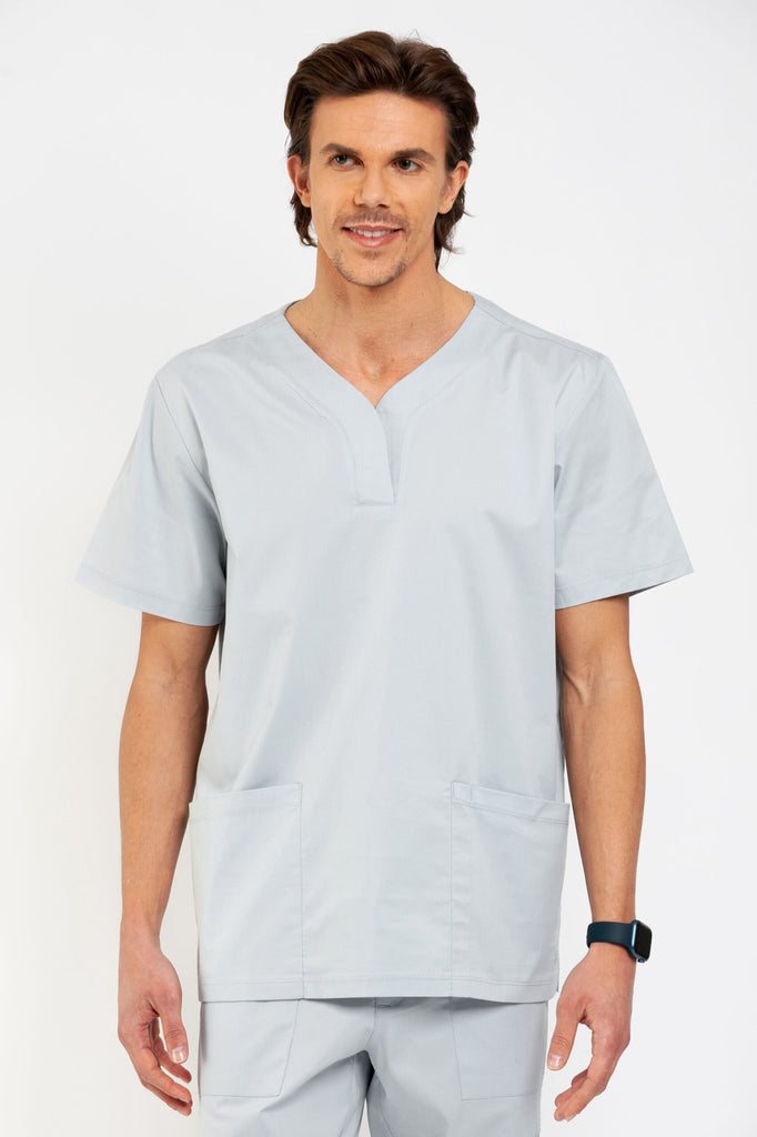 LOGAN - Men's Y-neck tunic in stretch cotton