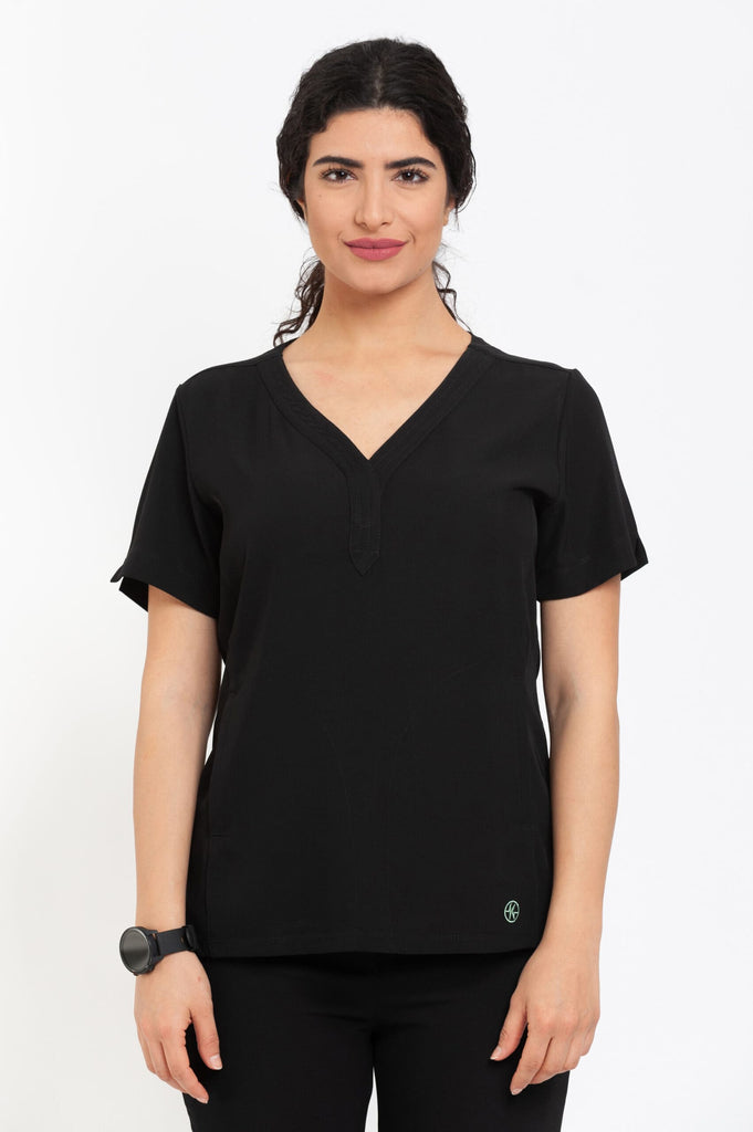 MARION - Women's Y-neck crêpe tunic